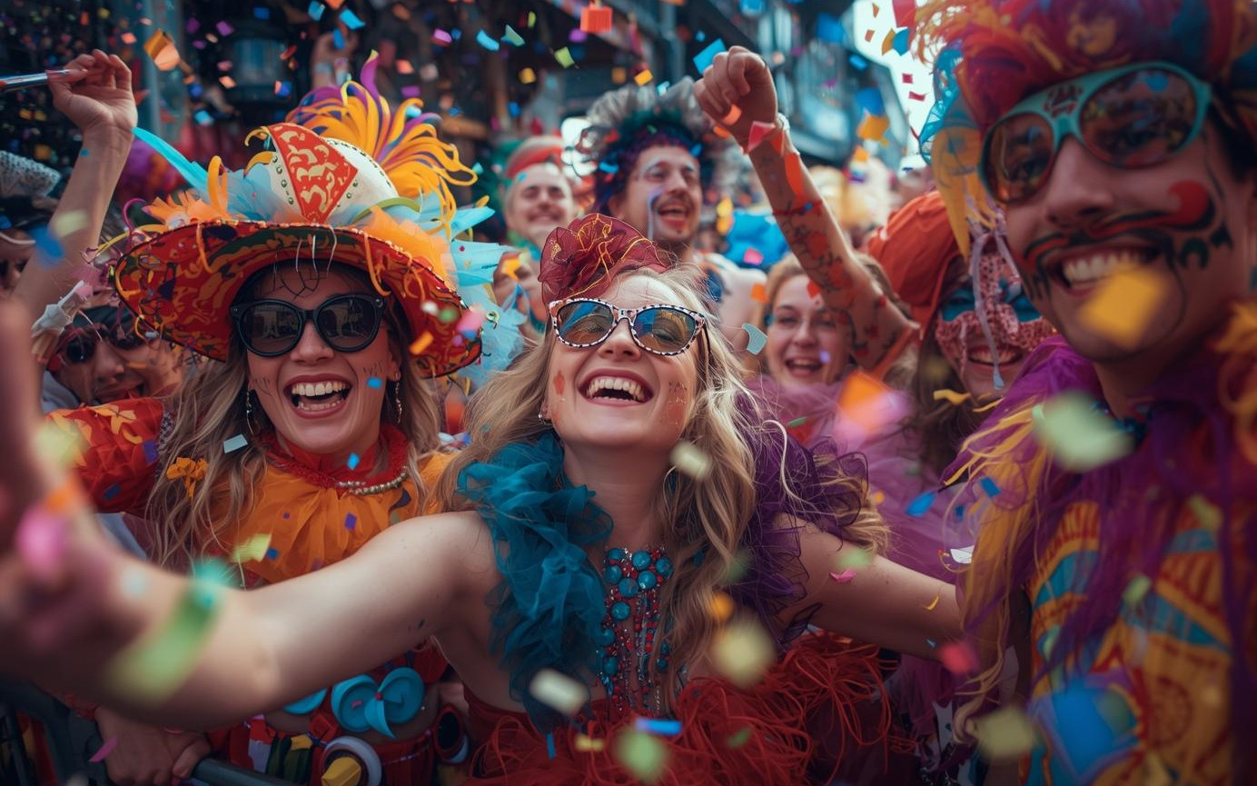 Karneval feiernde Menschen