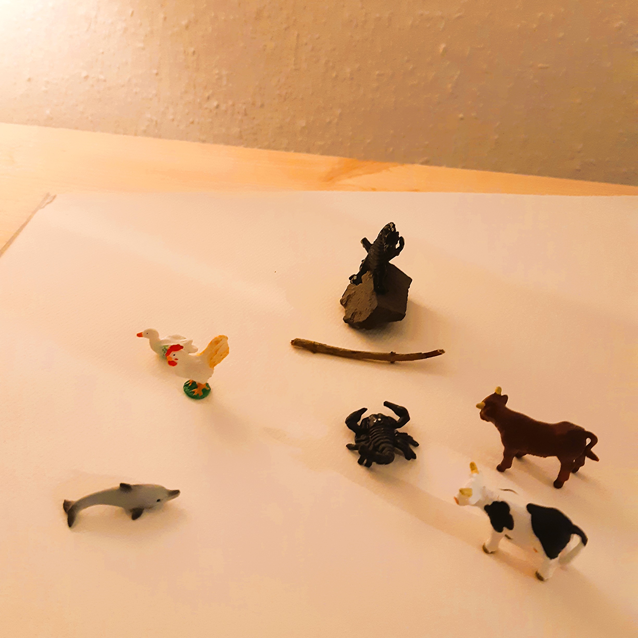 Aufstellung mit Schleichtieren